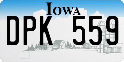 IA license plate DPK559
