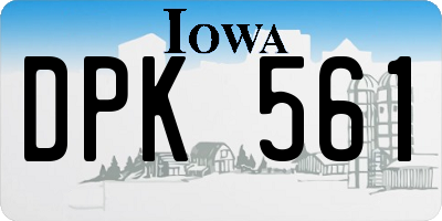 IA license plate DPK561