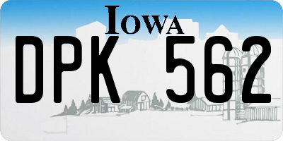 IA license plate DPK562