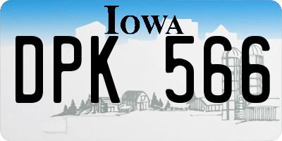 IA license plate DPK566