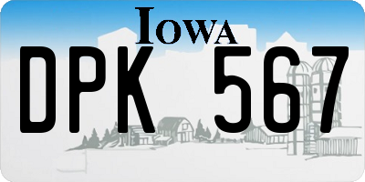 IA license plate DPK567