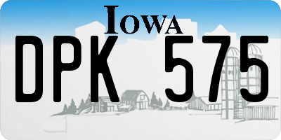 IA license plate DPK575