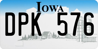 IA license plate DPK576