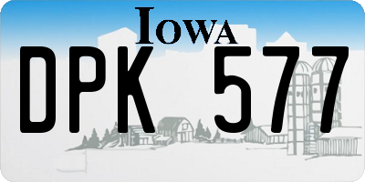 IA license plate DPK577