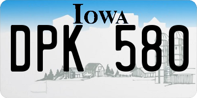 IA license plate DPK580