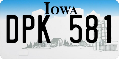 IA license plate DPK581
