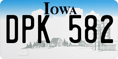 IA license plate DPK582