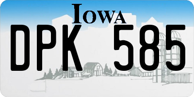 IA license plate DPK585