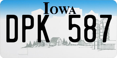 IA license plate DPK587