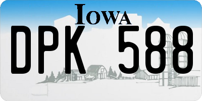 IA license plate DPK588