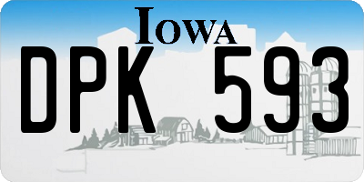 IA license plate DPK593
