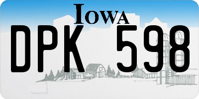 IA license plate DPK598