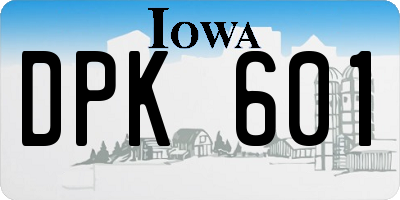 IA license plate DPK601