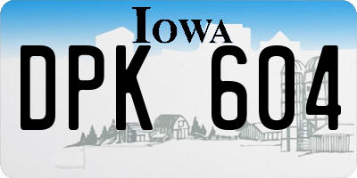 IA license plate DPK604