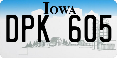 IA license plate DPK605