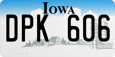 IA license plate DPK606