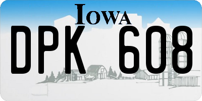 IA license plate DPK608