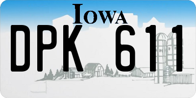 IA license plate DPK611