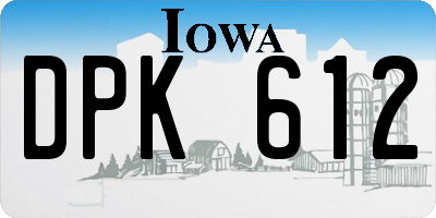 IA license plate DPK612
