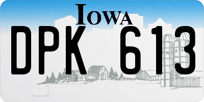 IA license plate DPK613