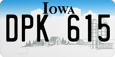 IA license plate DPK615