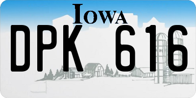 IA license plate DPK616