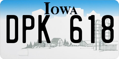 IA license plate DPK618