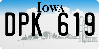 IA license plate DPK619
