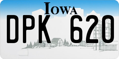 IA license plate DPK620