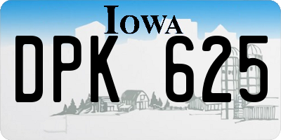 IA license plate DPK625