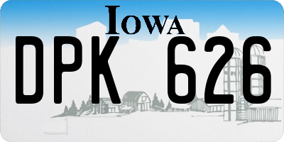 IA license plate DPK626