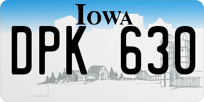 IA license plate DPK630