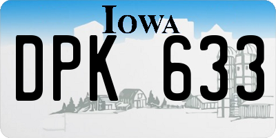 IA license plate DPK633