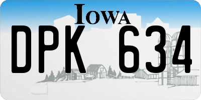 IA license plate DPK634