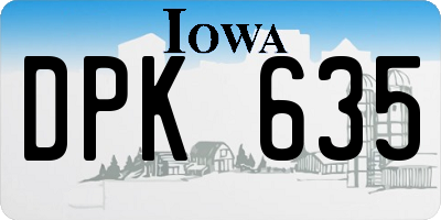 IA license plate DPK635