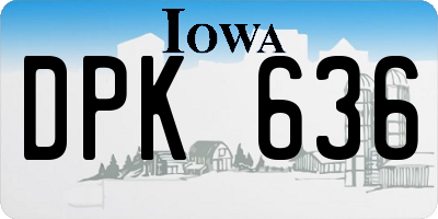 IA license plate DPK636