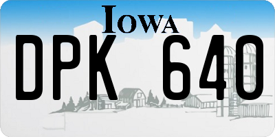 IA license plate DPK640