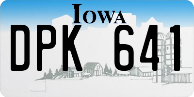 IA license plate DPK641
