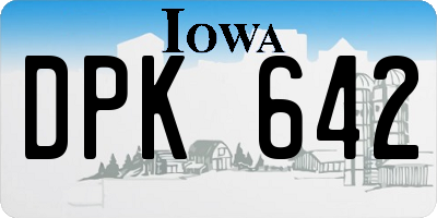 IA license plate DPK642