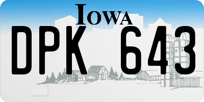 IA license plate DPK643