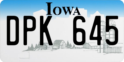 IA license plate DPK645