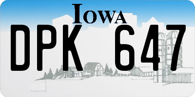 IA license plate DPK647