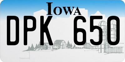 IA license plate DPK650