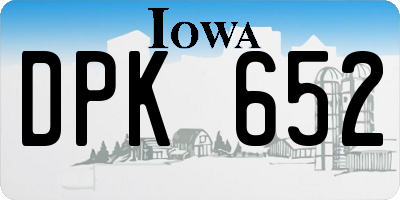 IA license plate DPK652
