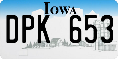 IA license plate DPK653