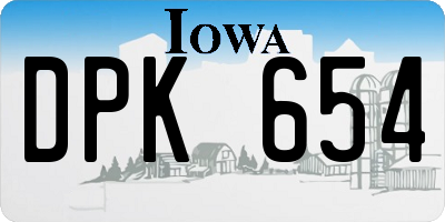 IA license plate DPK654