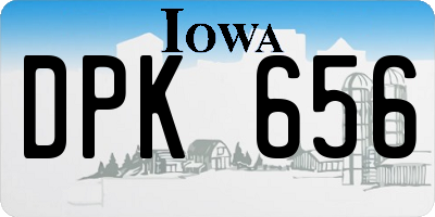 IA license plate DPK656