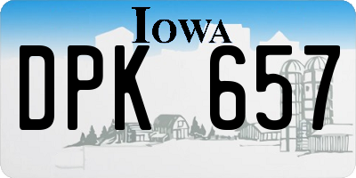 IA license plate DPK657