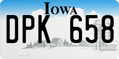 IA license plate DPK658
