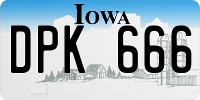 IA license plate DPK666
